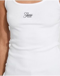 GUESS Jeans - GUESS JEANS Slim Rib Embroidered Tank Top