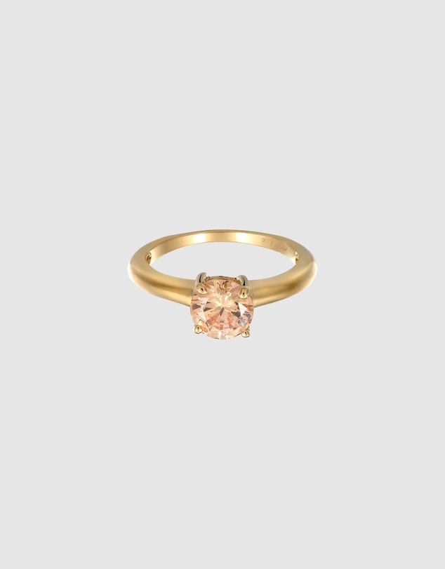 Elli Jewelry - Ring with Zirconia 925 Sterling Silver Gold-plated