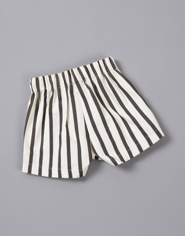 Tiny Trove - Benji Stripe Cotton Shorts - Babies-Kids