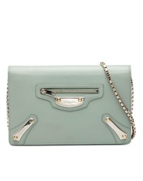 Pre-Loved by Azura Reborn - Pre-Loved Leather Metal Plate City Wallet on Chain
