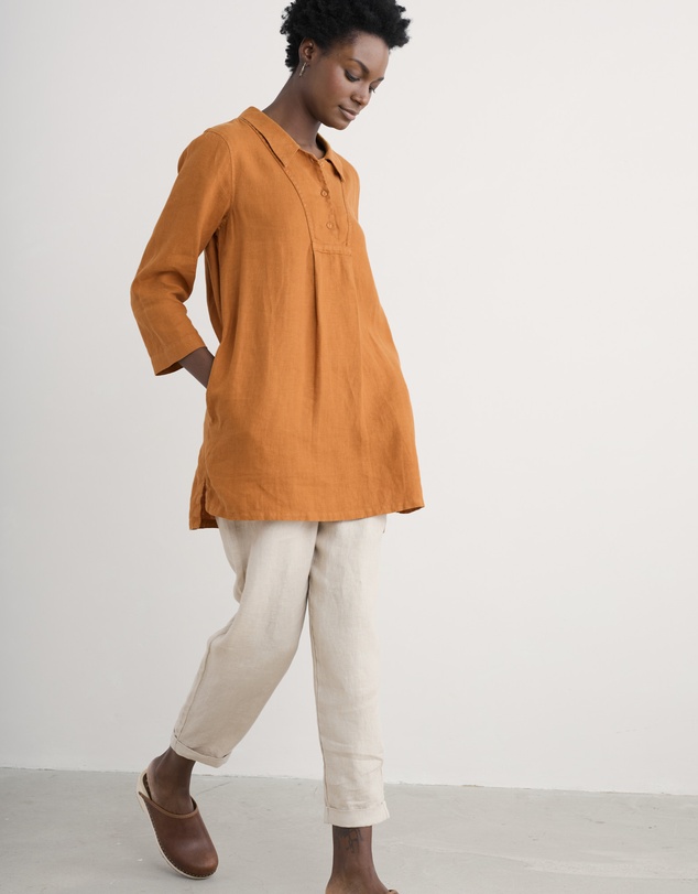 Seasalt - Seasalt Cornwall Yellow Tide Clock 3/4 Sleeve Tunic
