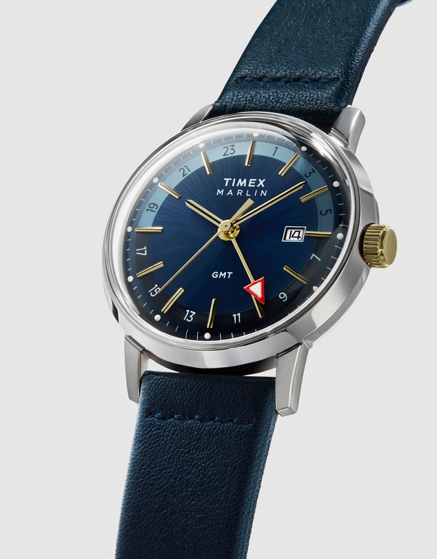 TIMEX - Marlin® Quartz GMT 40mm Leather Strap Watch