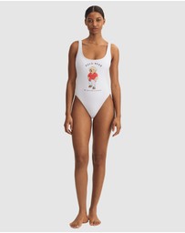 Polo Ralph Lauren - Terry Polo Bear Print High Leg Swimsuit