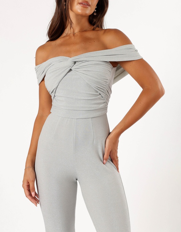 Petal & Pup - Sharnie Off Shoulder Jumpsuit - Silver