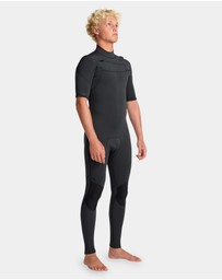 Quiksilver - Mens 2/2 Everyday Sessions Short Sleeve Chest Zip Wetsuit