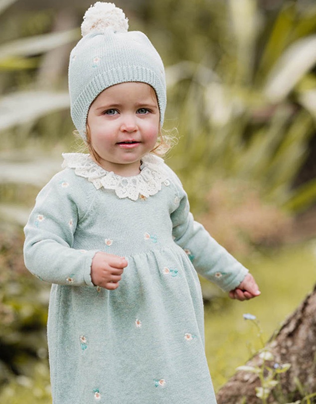 Bebe by Minihaha - Fern Organic Embroidered Knit Beanie - Babies-Kids