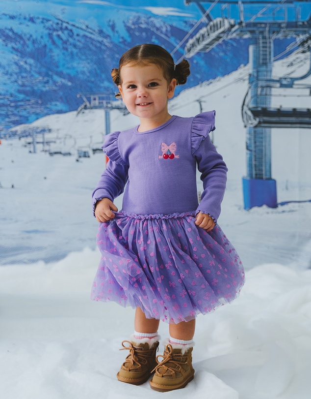 Huxbaby - Cherry Embroidered Tulle Dress - ICONIC EXCLUSIVE - Babies-Kids