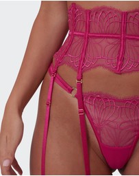 Bras N Things - Vamp Be Mine Suspender - Dark Pink