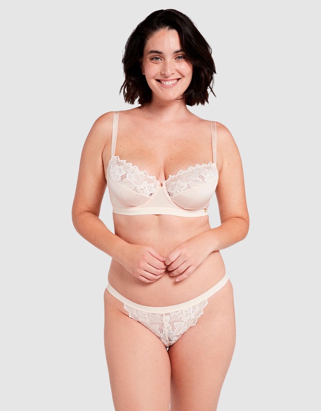 Sans Complexe - Arum Gloss Tanga Side Lace Hipster Brief