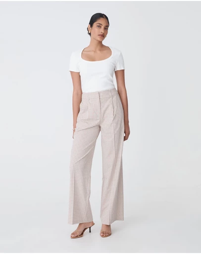 Forcast - Koora Check Wide Leg Pants