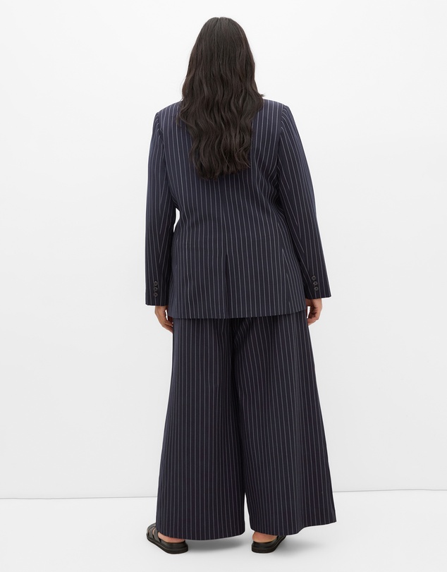 City Chic - Plus size Karla Pinstripe Blazer - navy