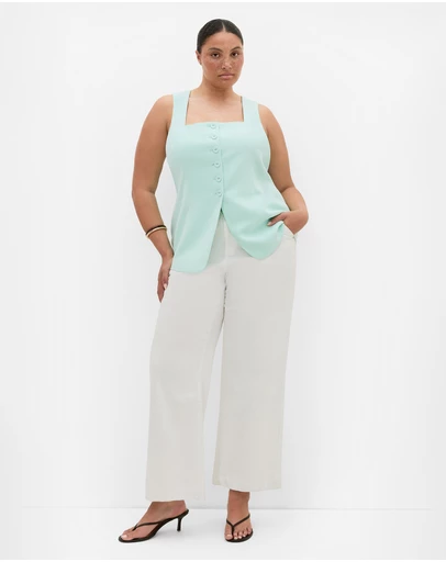 City Chic - Plus size Abbie Vest - spearmint