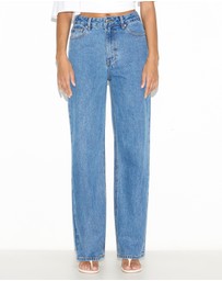 Dazie - Paris High Waisted Straight Leg Denim Jeans