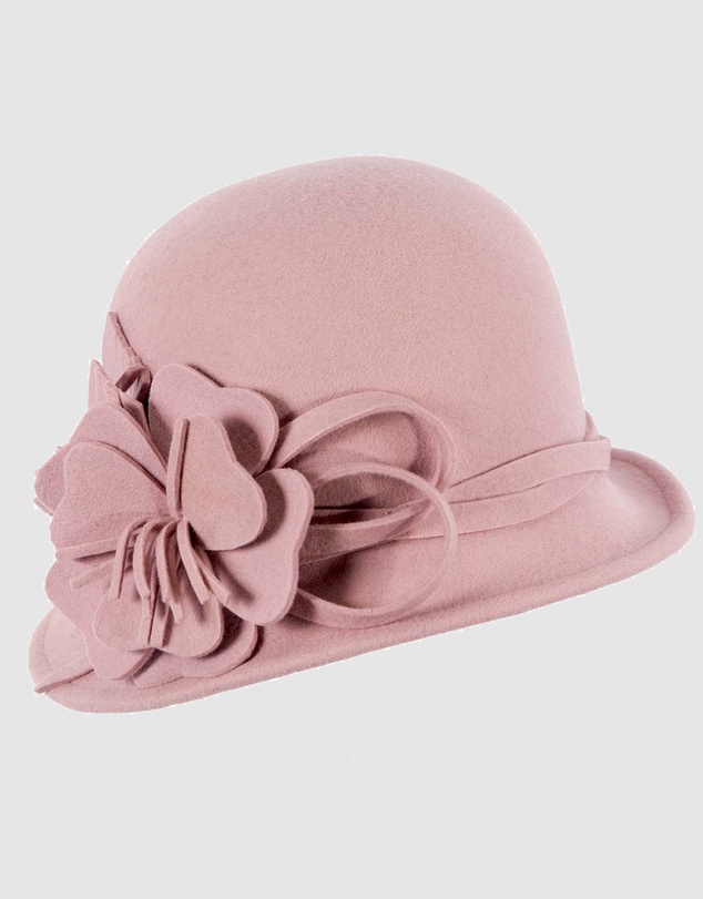 Max Alexander - Winter Felt Dusty Pink Cloche Hat