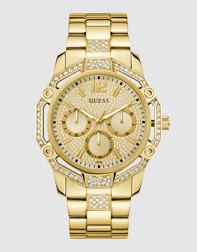 GUESS - Guess Regal  Men's Gold Tone Multi-function Watch