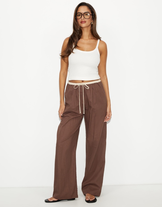 Dazie - Lido Contrast Linen Blend Pants