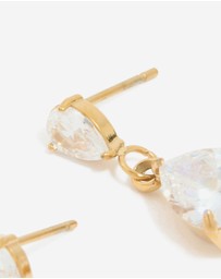 Lovisa - Waterproof Gold Plated Stainless Steel Cubic Zirconia Dainty Drop Earrings