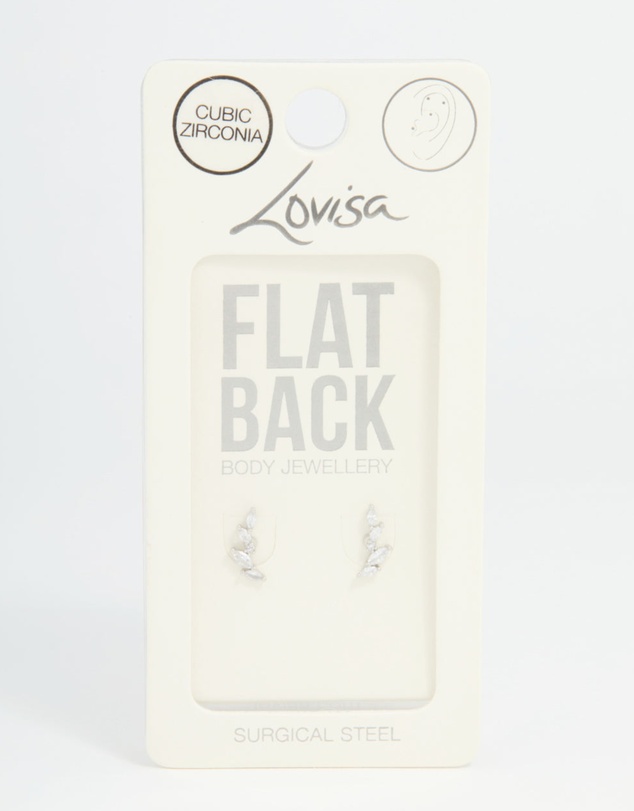 Lovisa - Surgical Steel Marquise Crawler Flat Back Studs