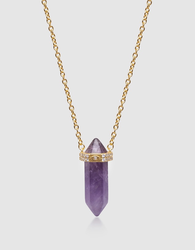 Nialaya Jewellery - Amethyst Crystal Necklace
