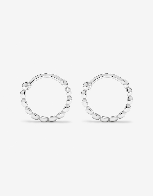 Michael Hill - 12mm Medium Beaded Huggie Earrings in Sterling Silver