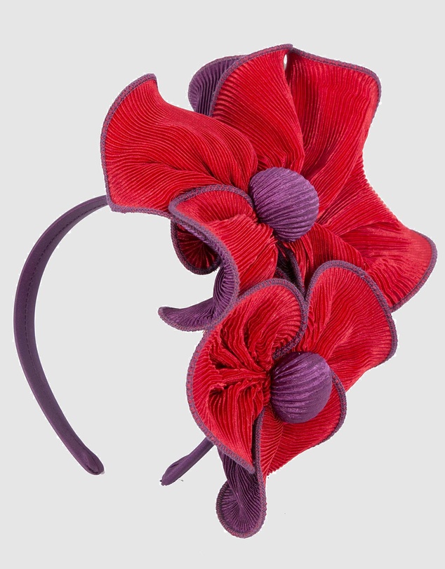 Max Alexander - Red and Purple Racing Fascinator