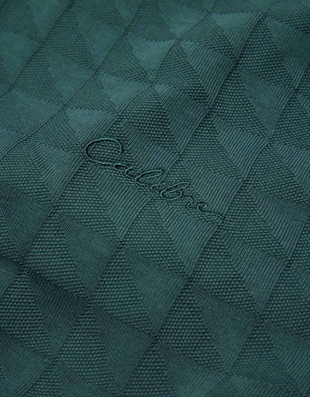Calibre - Striped Trim Jacquard T-shirt Sea Green