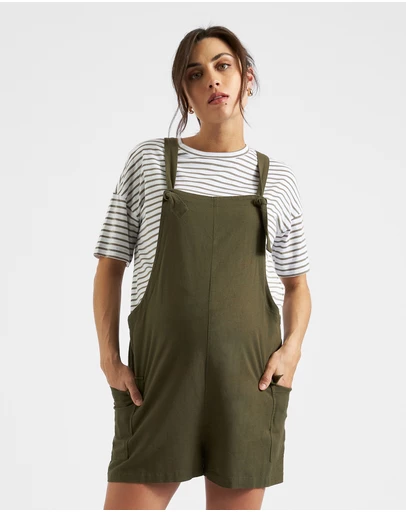 Ripe Maternity - Terry Linen Playsuit