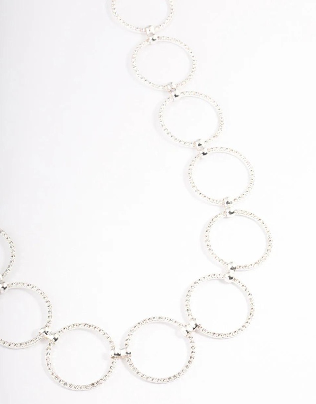 Lovisa - Silver Large Diamante Circle Belt