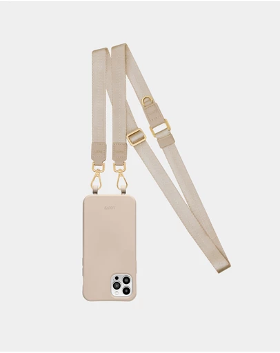 LOUVE COLLECTION - Beige Phone Case + Daisy Pearl Wristlet