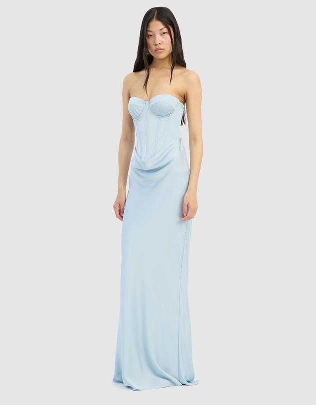 ROTATE - Satin Corset Maxi Dress