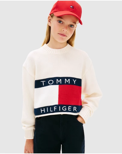 Tommy Hilfiger - Heritage Flag Rib-Knit Relaxed Jumper - Teens