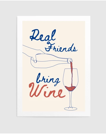 Olive et Oriel - Real Friends Bring Wine by Ohkimiko Art Print
