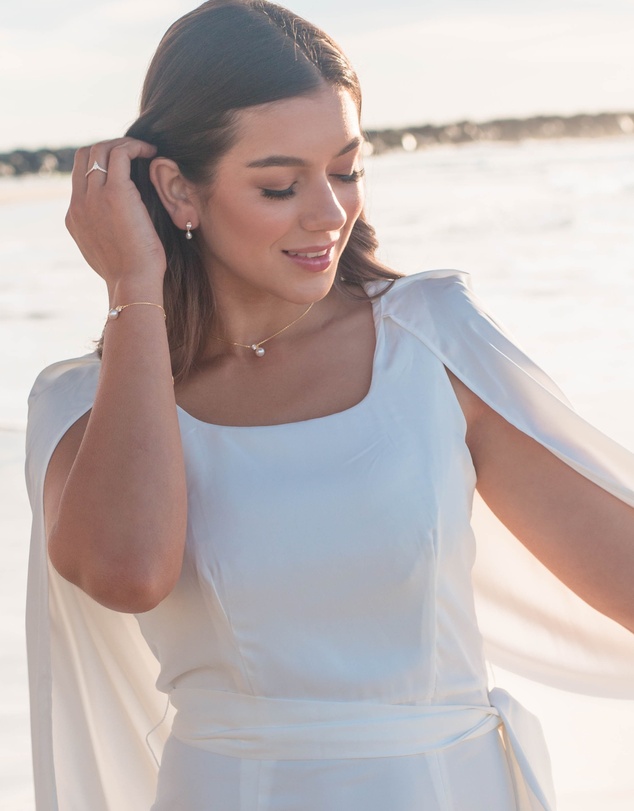 Georgini - GEORGINI OCEAN WHITSUNDAYS FRESHWATER PEARL EARRINGS GOLD
