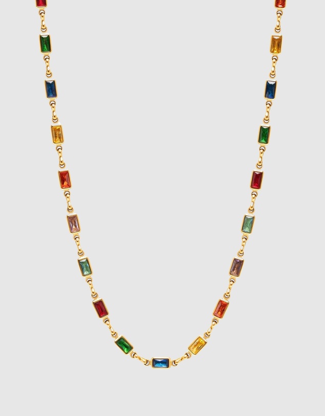 Nialaya Jewellery - Men's Rectangle Tennis Necklace