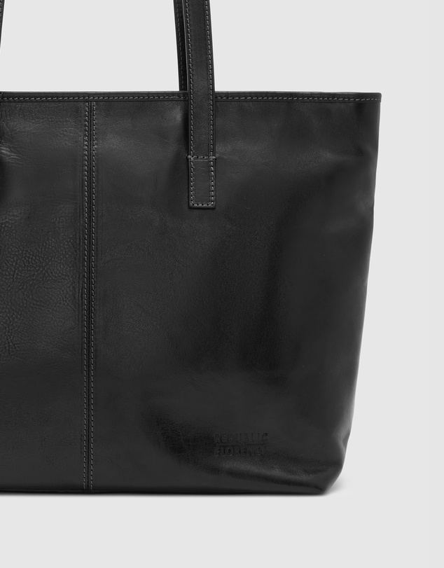 Florence - The Beatrice Black Leather Tote Work Bag