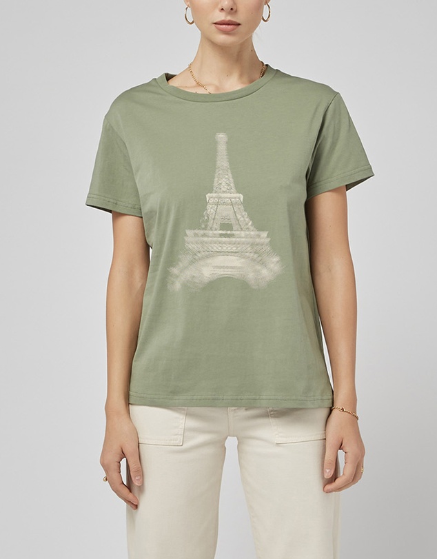 DRICOPER DENIM - Clare Oil Green Printed Tee