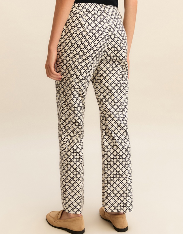 Emme - Cream Printed Trousers