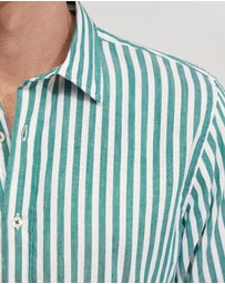 Oxford - Fergus Linen Striped Shirt