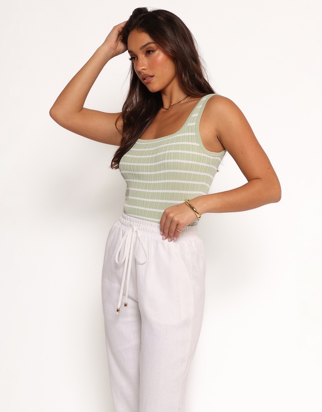 Petal & Pup - Milla Knit Top - Sage Stripe
