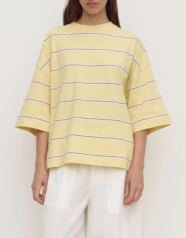 Assembly Label - Nora Cotton Stripe Oversized Tee