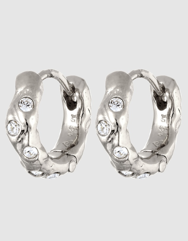Elli Jewelry - Crystal Hoop Earrings in 925 Silver