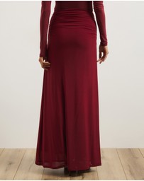 Atmos&Here - Valentia Belted Mesh Maxi Skirt