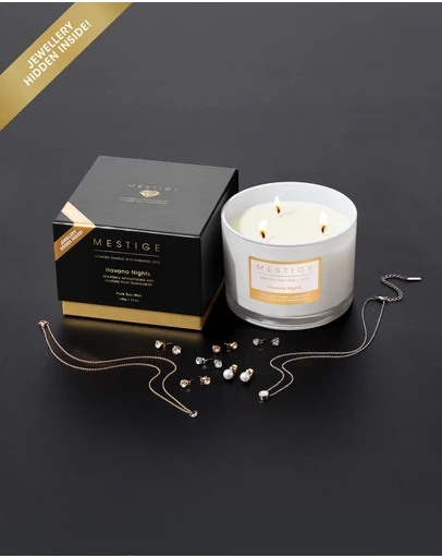 Mestige - Havana Nights Scented Soy Candle 340g - Hidden Jewellery Embellished with crystals from Swarovski®