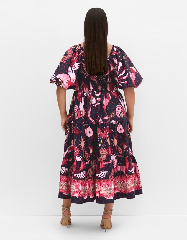 City Chic - Simona Print Puff Sleeve Dress