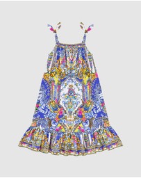 Camilla - Drawstring Maxi Dress With Bows - Kids-Teens