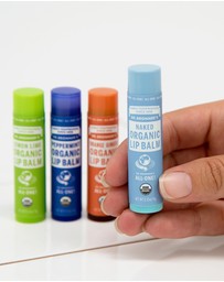 Dr Bronner's - Joy Lip Balm Set - 4 x 4g lip balms. Lemon Lime, Peppermint, Orange Ginger and Naked Unscented
