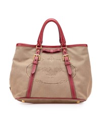 Pre-Loved by Azura Reborn - Pre-Loved Canvas Canapa Logo Bow Satchel