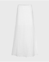JUSTIN TONG - Ivory Linen Skirt