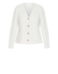 City Chic - Plus size Annabelle Boucle Jacket - cream