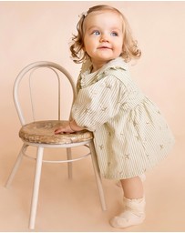 Fox & Finch - Orchard Bloom Emb. Stripe Overlay Dress - Babies